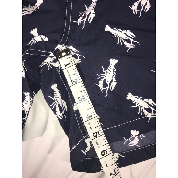 Men's Navy and White Lobster Print Polo Ralph Lauren Trunks - Picture 7 of 7